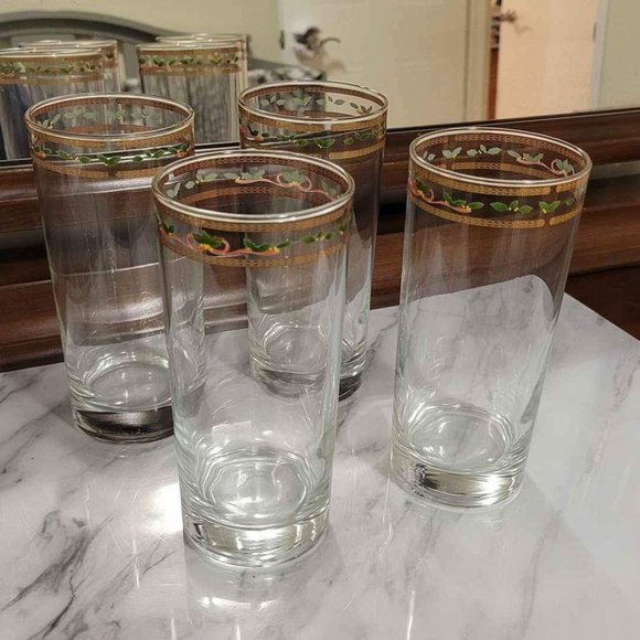 Vintage Royal Heritage Christmas Collection 4 hi-ball glasses 17 oz.- Ne… - Picture 1 of 8